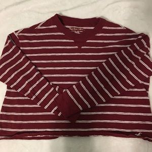 Striped Long Sleeve Crop Top 🐶